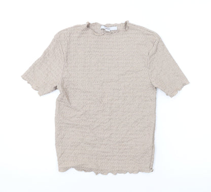 Womens UK Size 6 NEXT Beige Basic T-Shirt