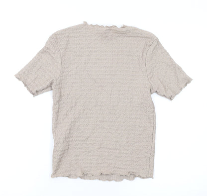 Womens UK Size 6 NEXT Beige Basic T-Shirt