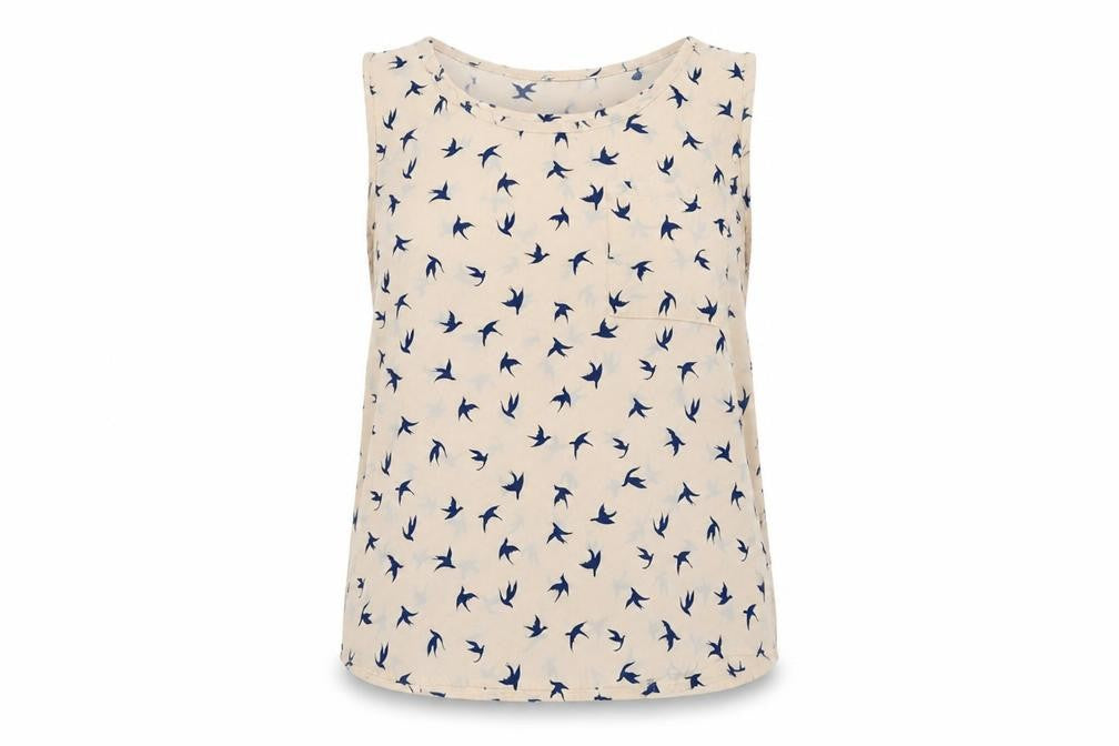 Womens UK Size 12 Hearts & Bows Beige Basic Tank