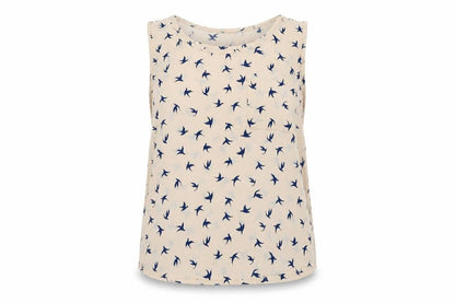 Womens UK Size 12 Hearts & Bows Beige Basic Tank