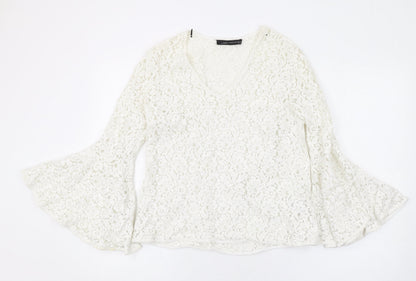 Womens UK Size M Zara White Basic Blouse