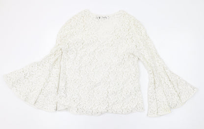 Womens UK Size M Zara White Basic Blouse