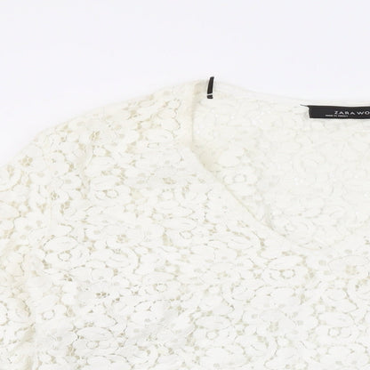 Womens UK Size M Zara White Basic Blouse