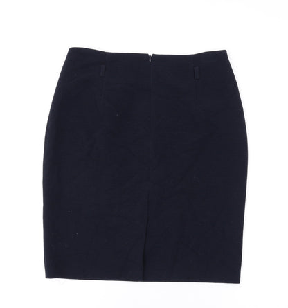 Gerry Weber Womens Blue Polyester Straight & Pencil Skirt Size 14 Zip