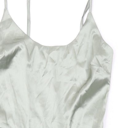 Missguided Womens Green Polyester Mini Size 8 Scoop Neck Zip