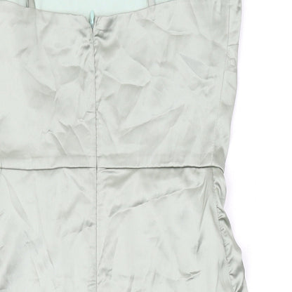 Missguided Womens Green Polyester Mini Size 8 Scoop Neck Zip