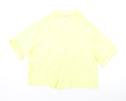 Womens UK Size 10 New Look Yellow Basic Button-Up