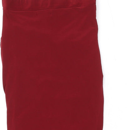 Womens UK Size 4 PRETTYLITTLETHING Red Basic Blouse