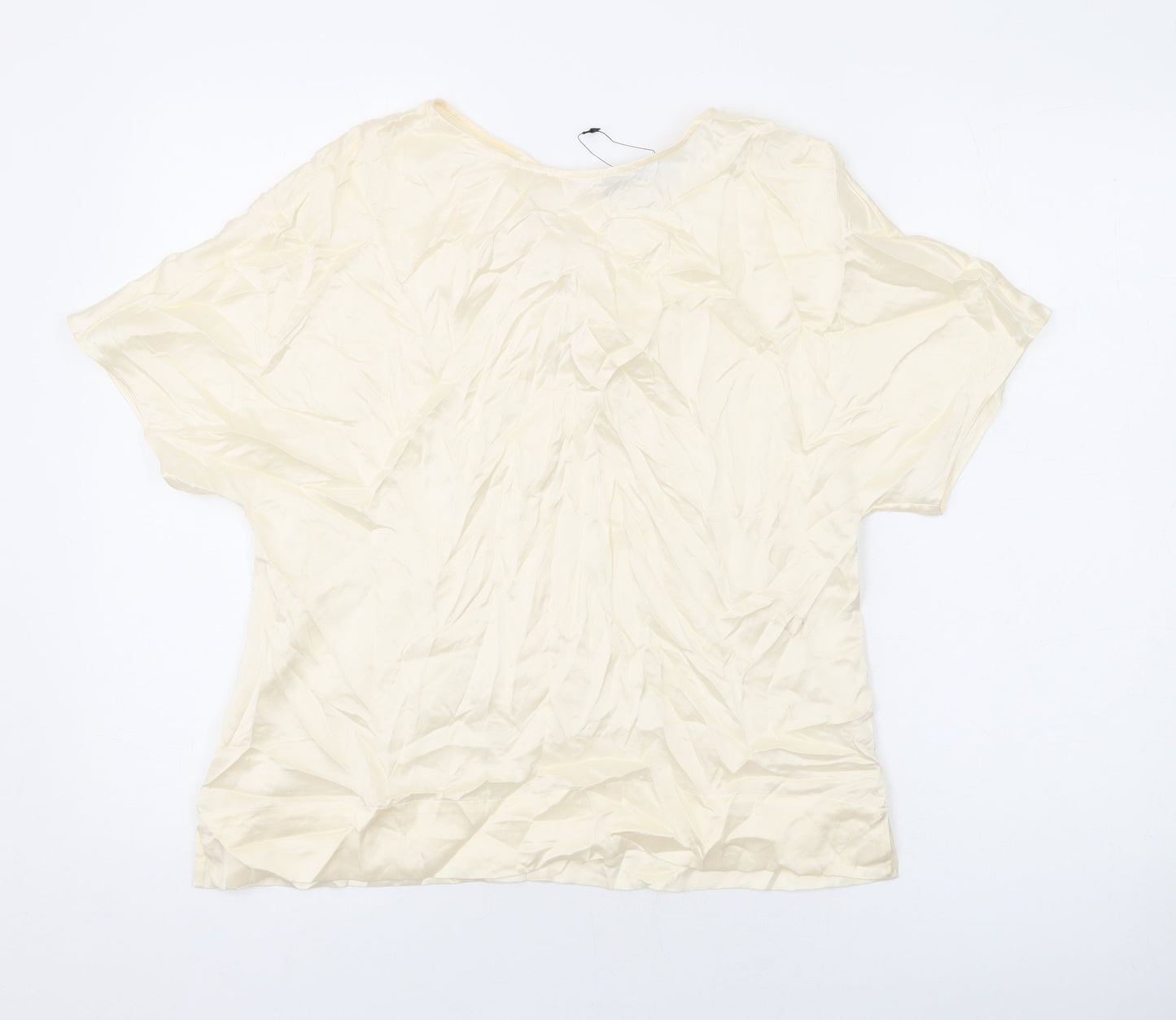 Womens UK Size 10 Marks and Spencer Beige Basic T-Shirt