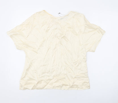 Womens UK Size 10 Marks and Spencer Beige Basic T-Shirt