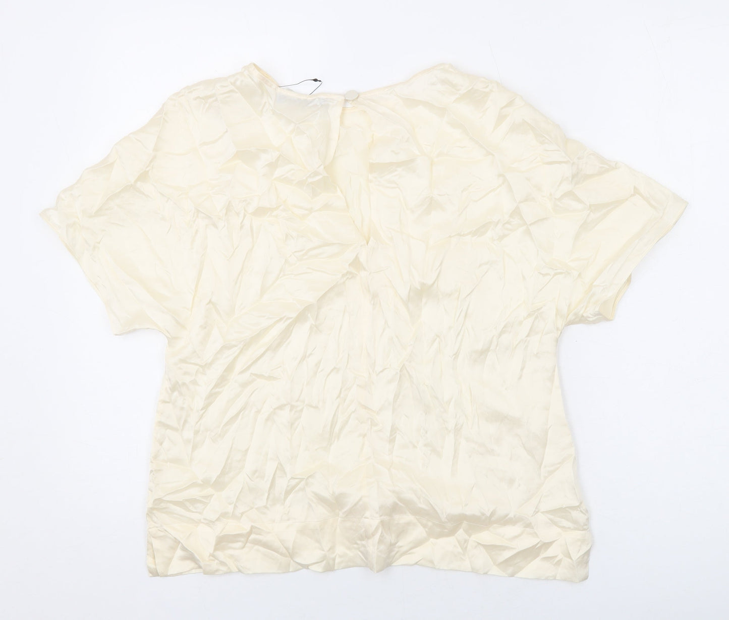 Womens UK Size 10 Marks and Spencer Beige Basic T-Shirt