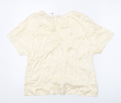 Womens UK Size 10 Marks and Spencer Beige Basic T-Shirt