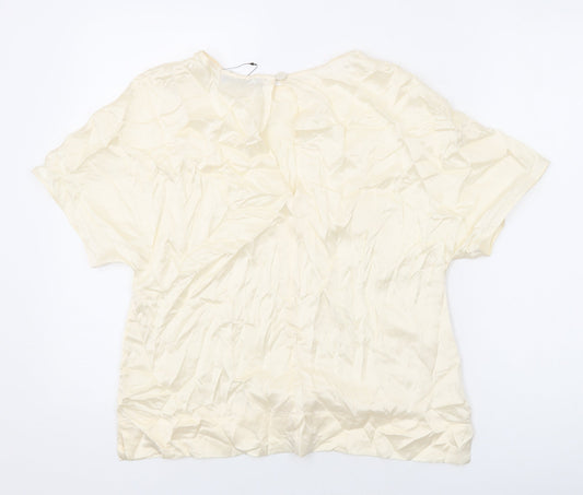 Womens UK Size 10 Marks and Spencer Beige Basic T-Shirt