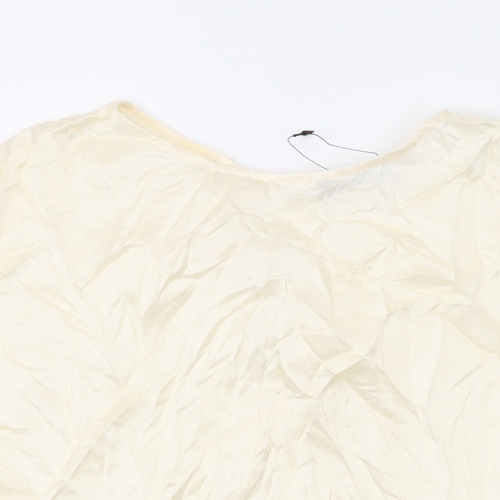 Womens UK Size 10 Marks and Spencer Beige Basic T-Shirt