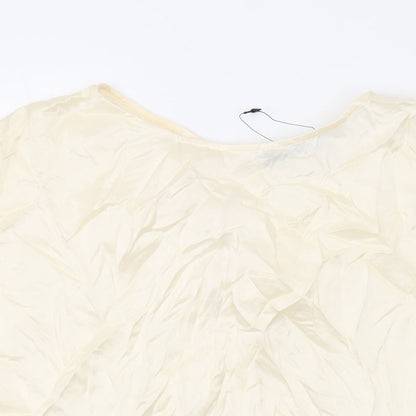 Womens UK Size 10 Marks and Spencer Beige Basic T-Shirt
