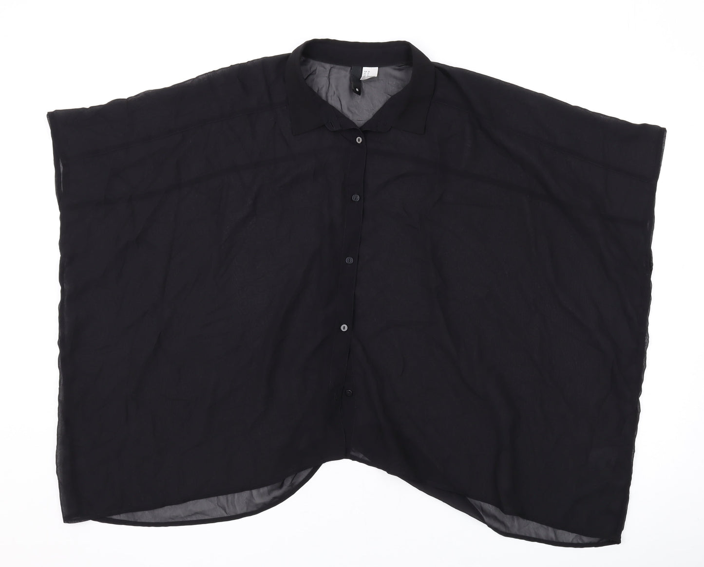 Womens UK Size 8 H&M Black Basic Button-Up