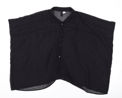 Womens UK Size 8 H&M Black Basic Button-Up