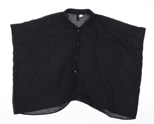 Womens UK Size 8 H&M Black Basic Button-Up