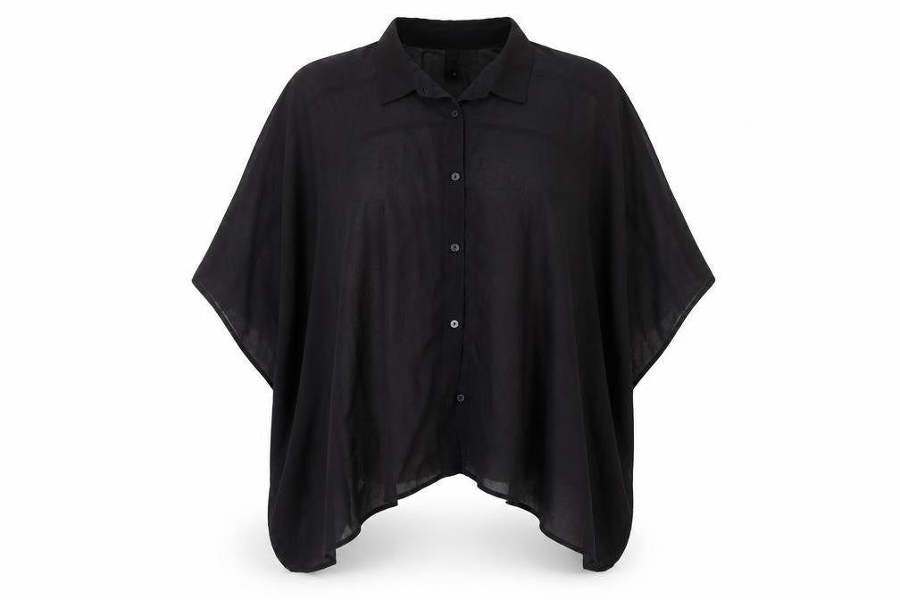 Womens UK Size 8 H&M Black Basic Button-Up