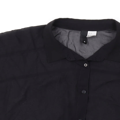 Womens UK Size 8 H&M Black Basic Button-Up