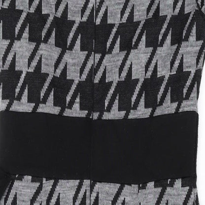 Per Una Womens Green Geometric Polyester Pencil Dress Size 10 Boat Neck Zip