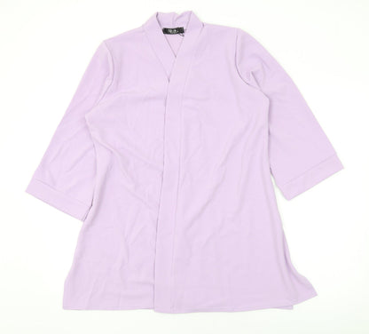 Nicole Womens Purple V-Neck Polyester Cardigan Jumper Size M