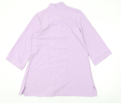 Nicole Womens Purple V-Neck Polyester Cardigan Jumper Size M