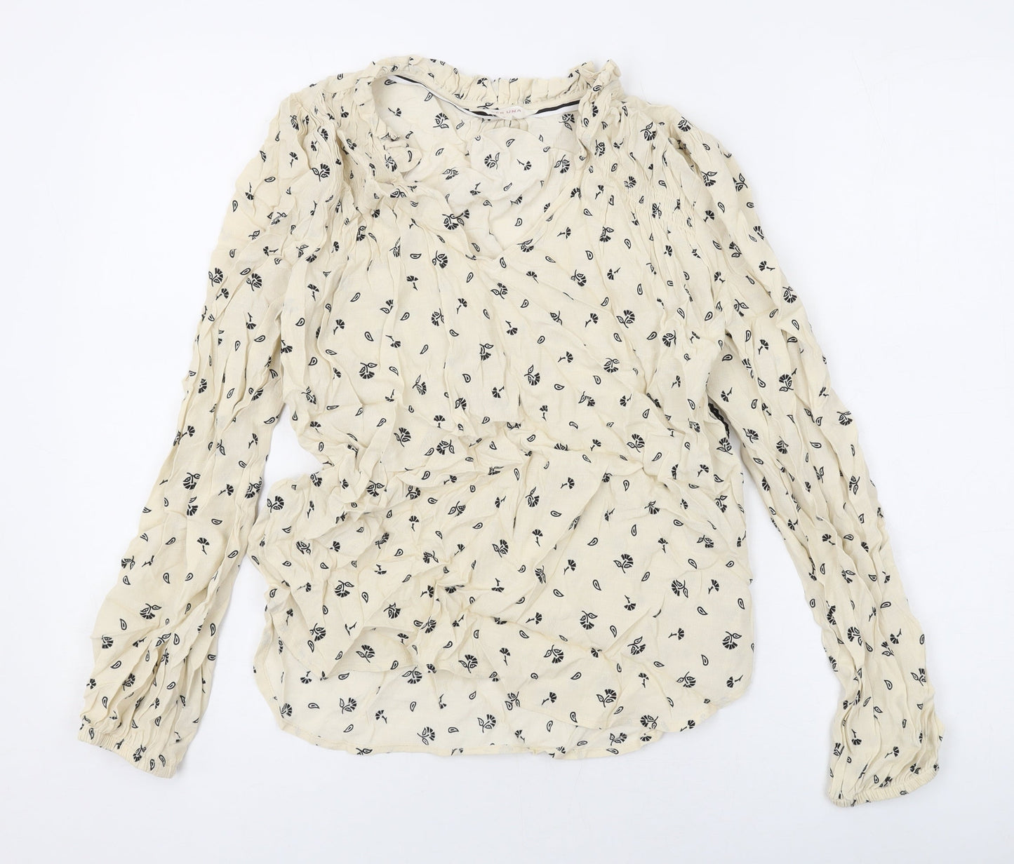 Womens UK Size 8 Per Una Beige Basic Blouse