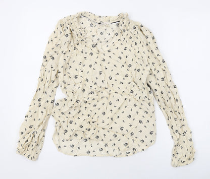 Womens UK Size 8 Per Una Beige Basic Blouse