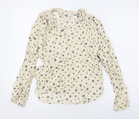 Womens UK Size 8 Per Una Beige Basic Blouse