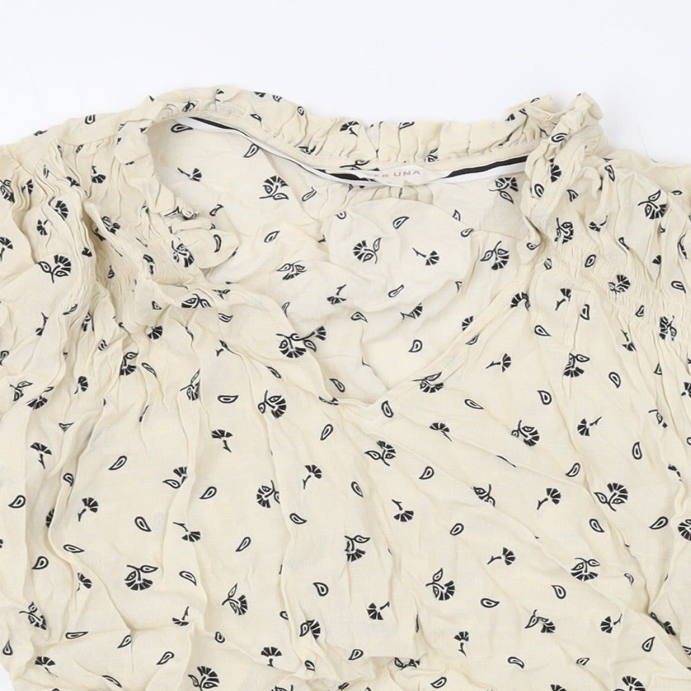 Womens UK Size 8 Per Una Beige Basic Blouse