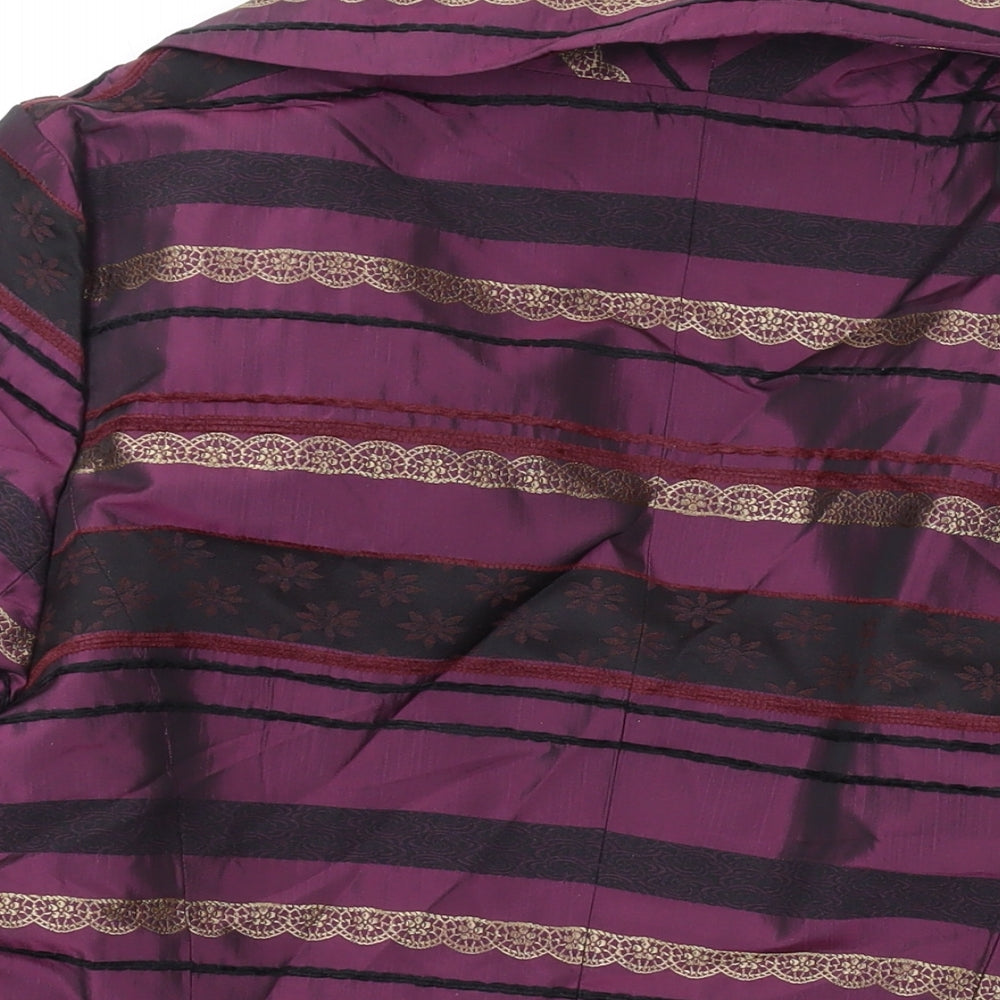 Alex & Co. Womens Purple Geometric Jacket Blazer Size 16 Button