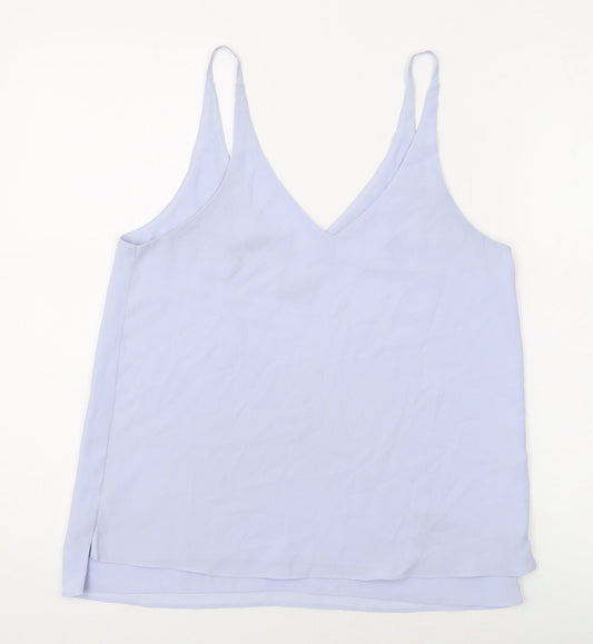 Womens UK Size 10 Topshop Blue Basic Tank