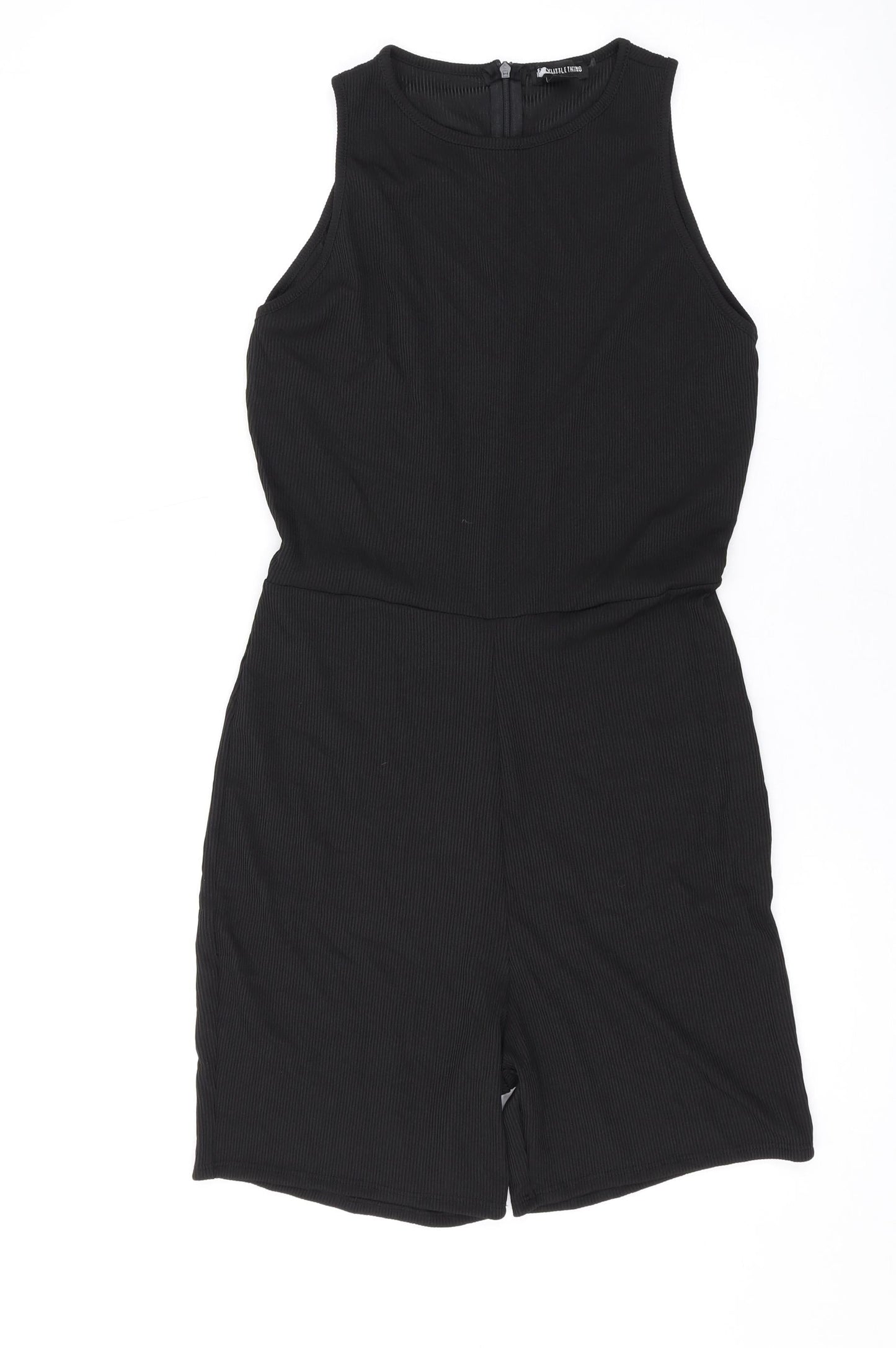 Womens UK Size 8 PRETTYLITTLETHING One-Piece Black Playsuit