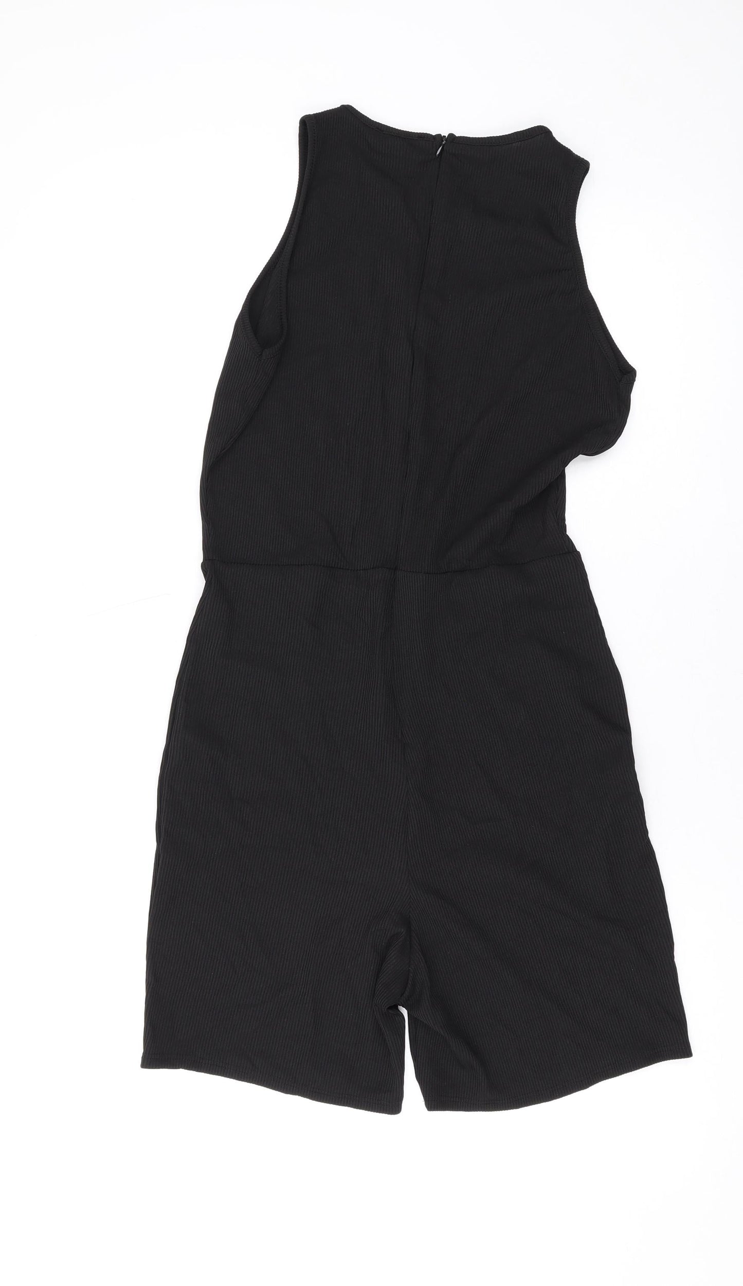 Womens UK Size 8 PRETTYLITTLETHING One-Piece Black Playsuit