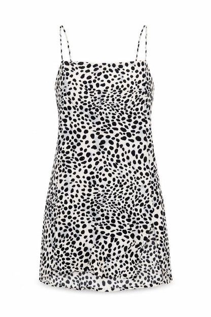 Motel Womens White Animal Print Viscose Mini Size XS Square Neck Pullover
