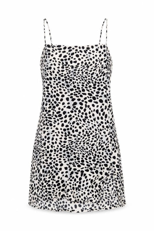 Motel Womens White Animal Print Viscose Mini Size XS Square Neck Pullover