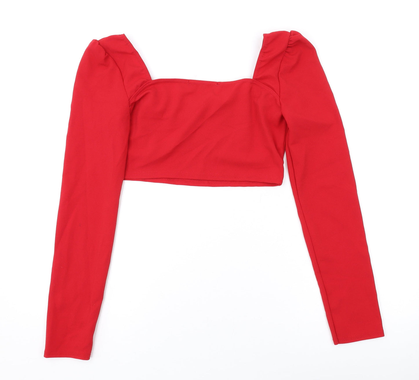 Womens UK Size 12 Edge Street Red Cropped Blouse