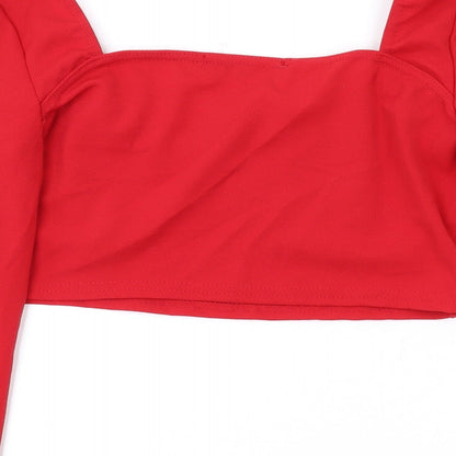 Womens UK Size 12 Edge Street Red Cropped Blouse