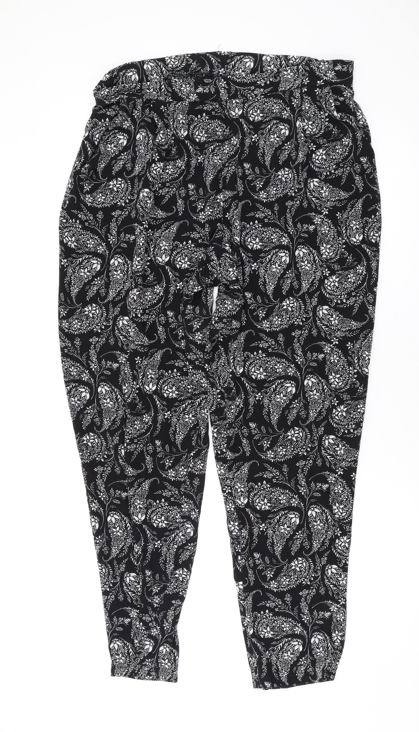 Womens UK Size 16 M&Co Regular Fit  Black Trousers