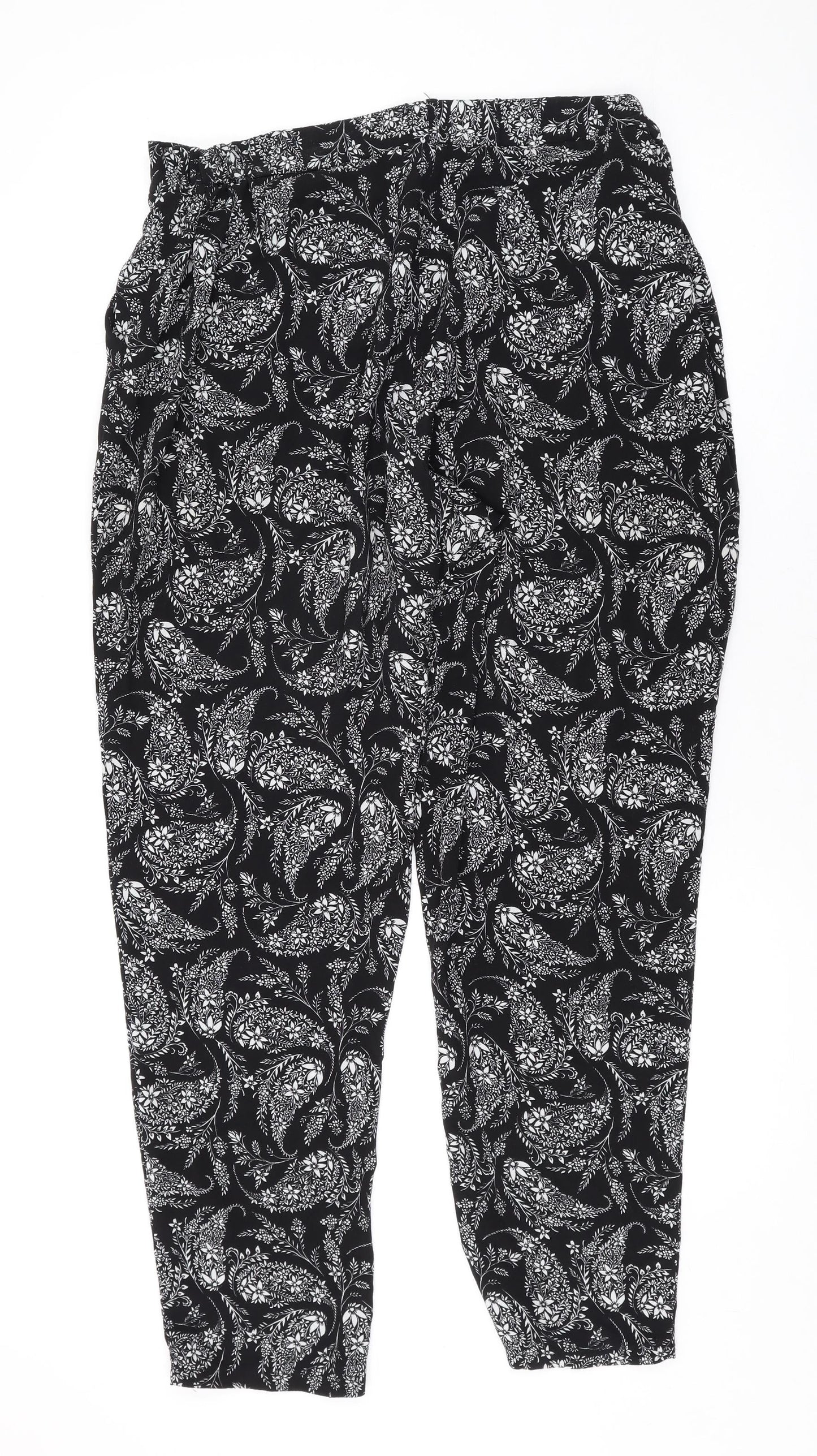 Womens UK Size 16 M&Co Regular Fit  Black Trousers