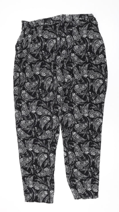 Womens UK Size 16 M&Co Regular Fit  Black Trousers