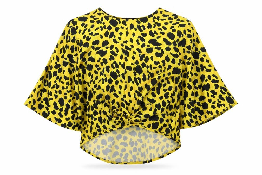 Womens UK Size 10 Quiz Yellow Basic Blouse