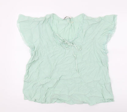 Womens UK Size 16 Marks and Spencer Green Basic Blouse
