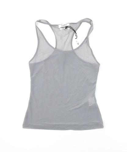Womens UK Size S Pull&Bear Grey Basic Tank