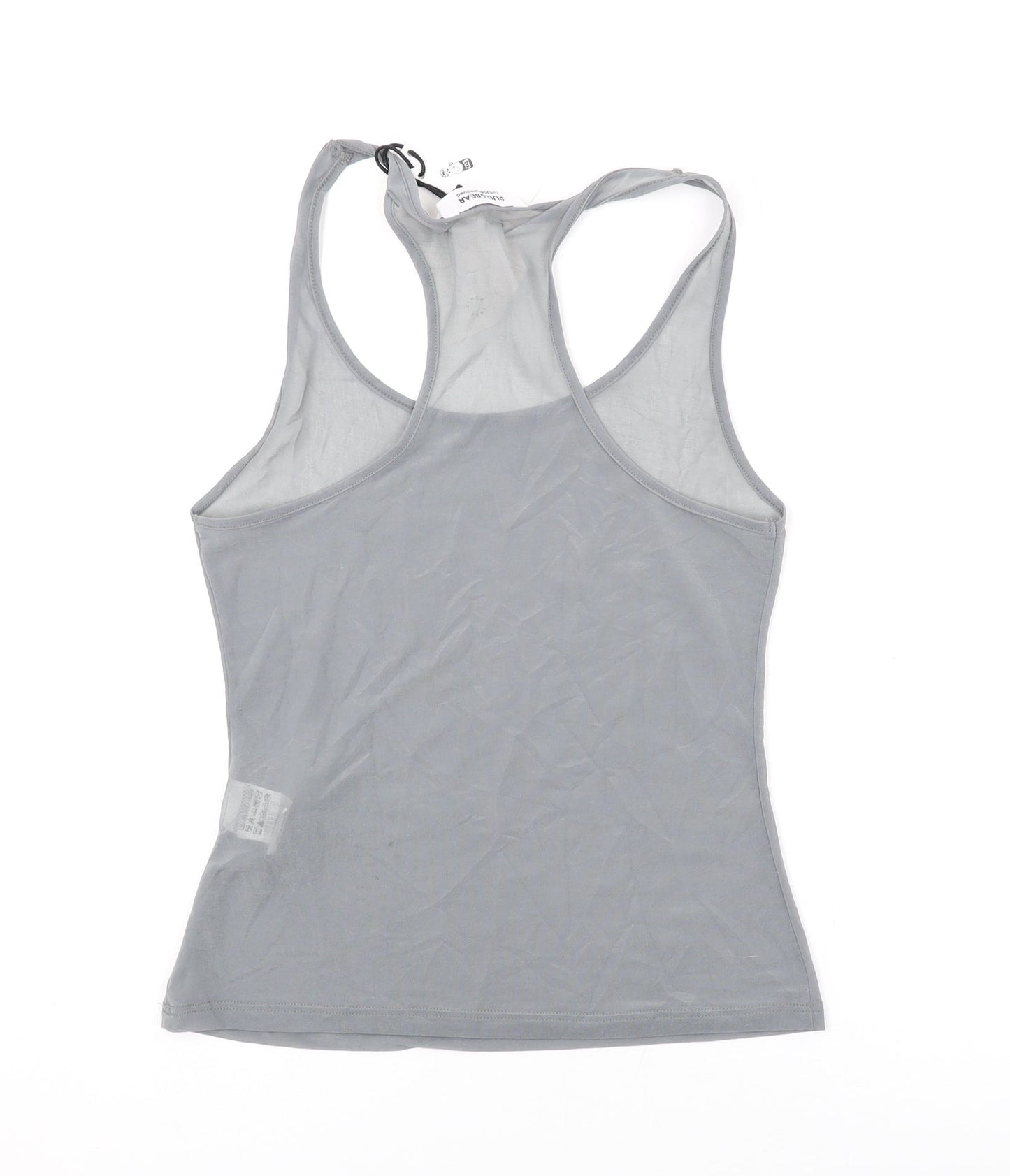 Womens UK Size S Pull&Bear Grey Basic Tank