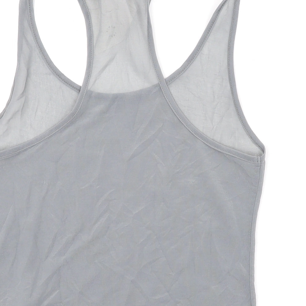 Womens UK Size S Pull&Bear Grey Basic Tank