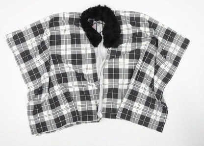 Charmine Womens Black Check Polyester Shawl/Wrap