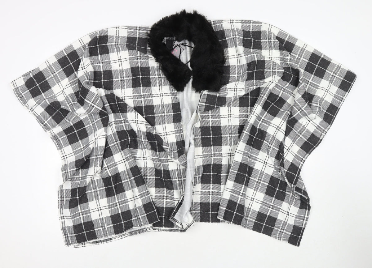 Charmine Womens Black Check Polyester Shawl/Wrap