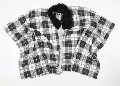 Charmine Womens Black Check Polyester Shawl/Wrap
